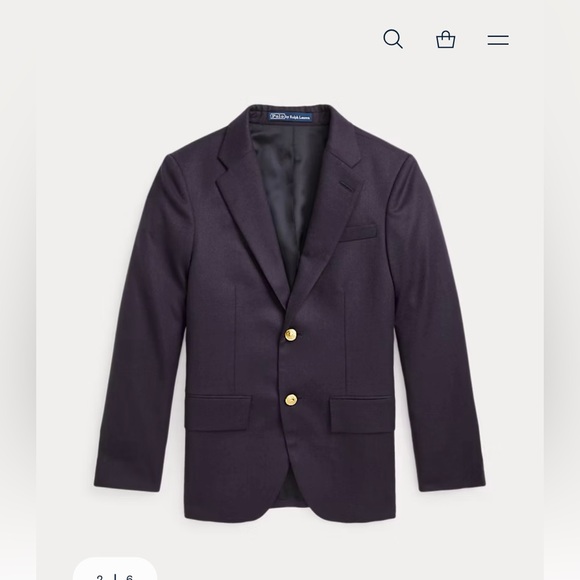 Kids Ralph Lauren Navy Made in Italy Blazer Gold Accents - Picture 1 of 11